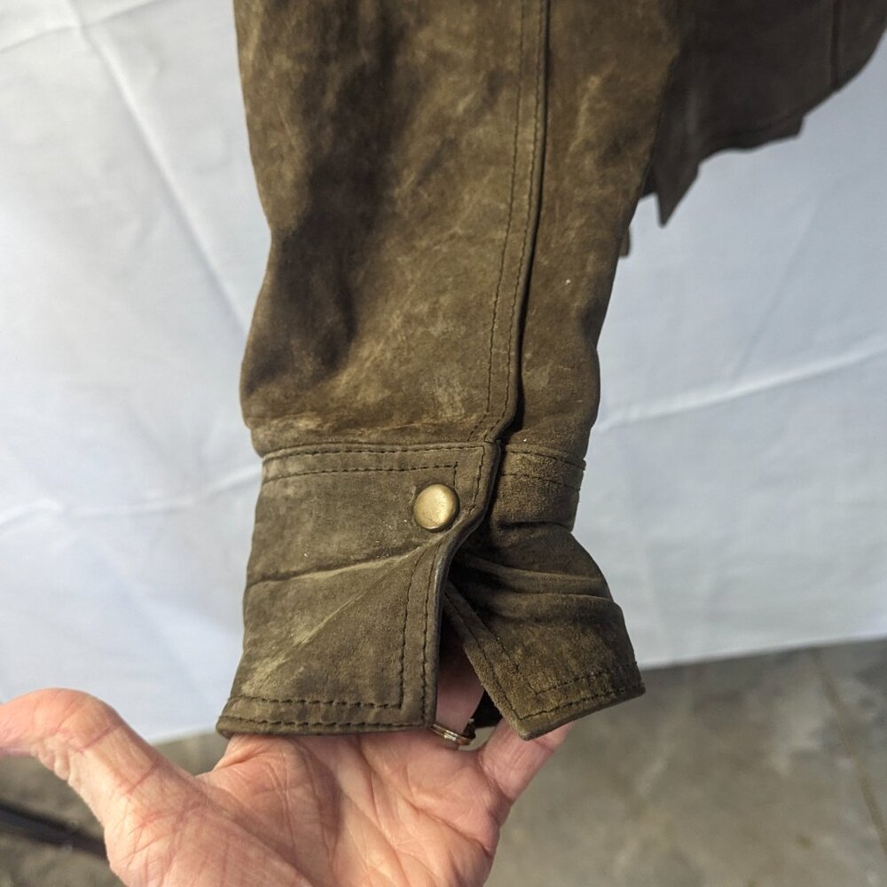 Coldwater Creek Size Medium Distressed Suede Jacket in Brown - Picture 6 of 12